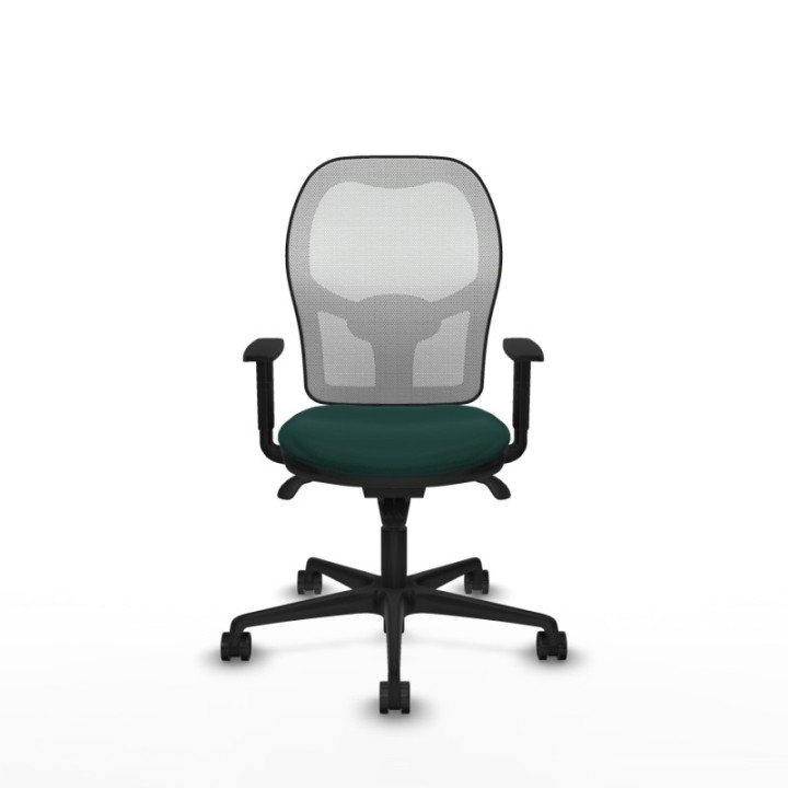 Jorquera sincro malla blanca similpiel verde botella brazos 1D base nailon  ruedas 65mm nailon