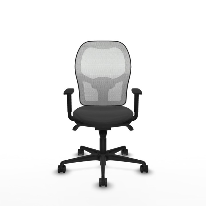 Jorquera sincro malla blanca similpiel gris oscuro brazos 1D base nailon  ruedas 65mm nailon