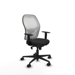 Jorquera sincro malla blanca similpiel negro brazos 1D base nailon  ruedas 65mm nailon