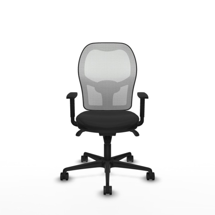 Jorquera sincro malla blanca similpiel negro brazos 1D base nailon  ruedas 65mm nailon