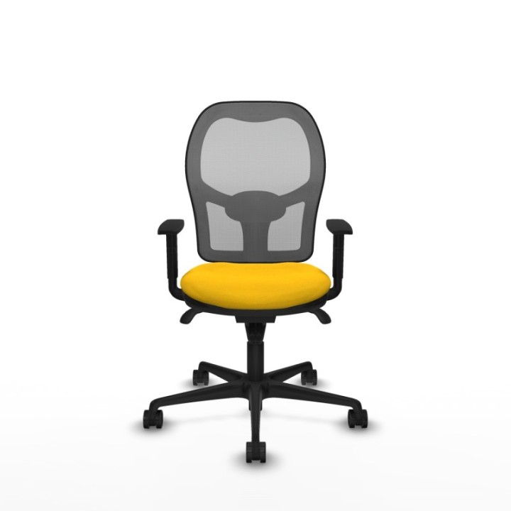 Jorquera sincro malla gris bali amarillo brazos 1D base nailon  ruedas 65mm nailon