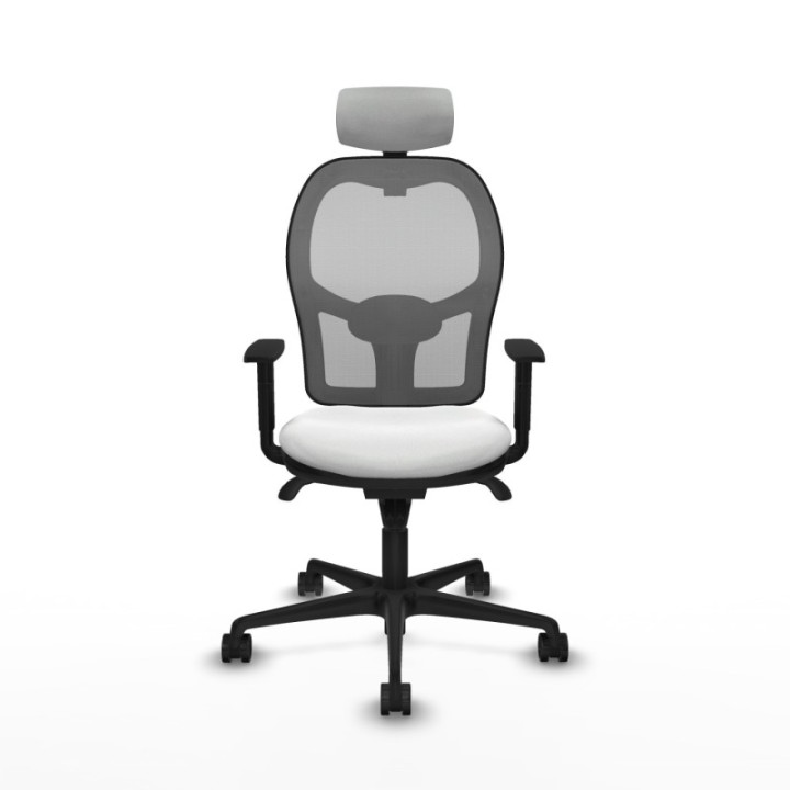 Jorquera sincro malla gris bali blanco brazos 1D base nailon cabecero 2D ruedas 65mm nailon