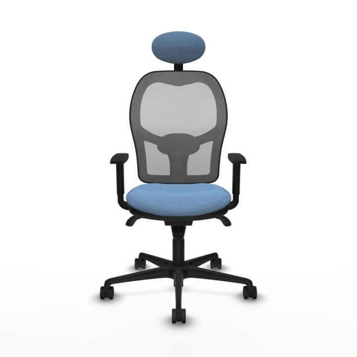 Jorquera sincro malla gris bali azul cielo brazos 1D base nailon cabecero fijo ruedas 65mm nailon