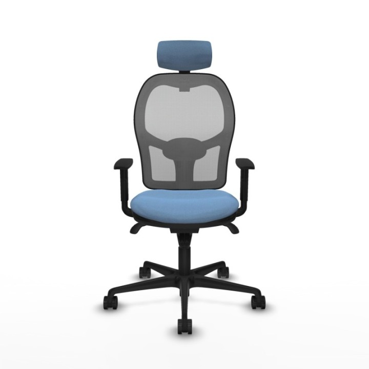 Jorquera sincro malla gris bali azul cielo brazos 1D base nailon cabecero 2D ruedas 65mm nailon