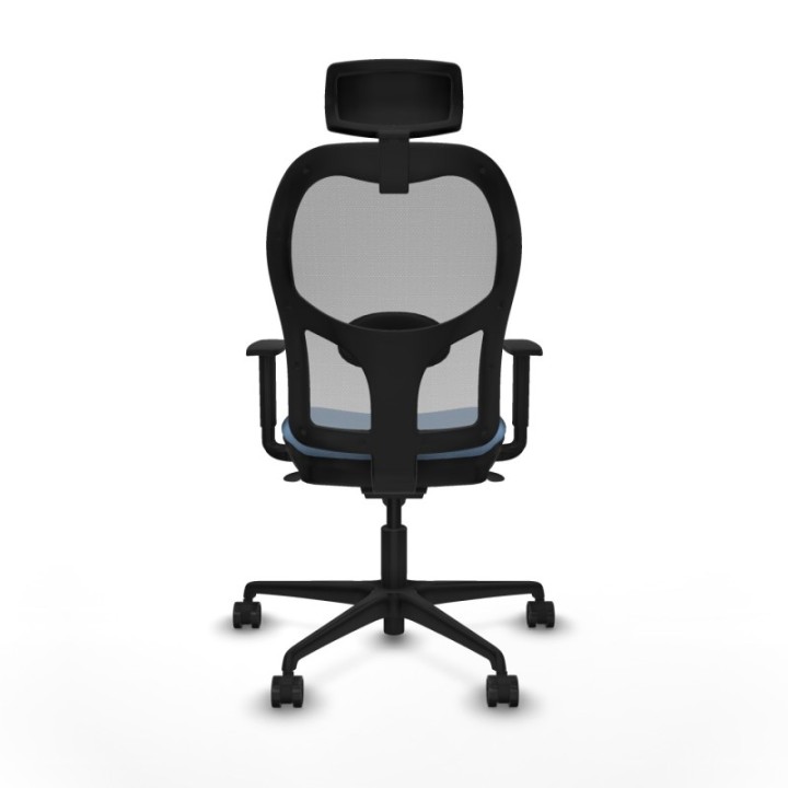 Jorquera sincro malla gris bali azul cielo brazos 1D base nailon cabecero 2D ruedas 65mm nailon