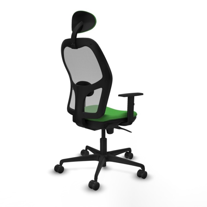 Jorquera sincro malla gris bali verde brazos 1D base nailon cabecero fijo ruedas 65mm nailon