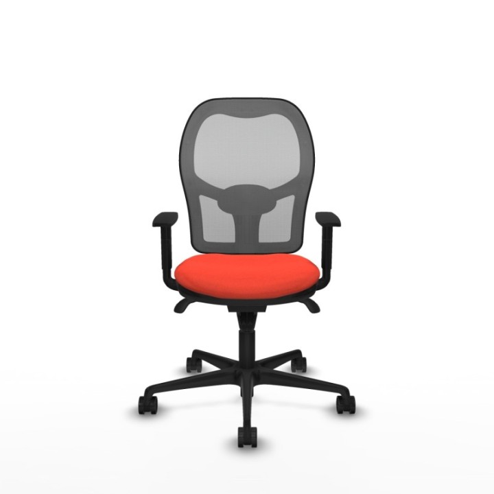 Jorquera sincro malla gris bali naranja oscuro brazos 1D base nailon  ruedas 65mm nailon