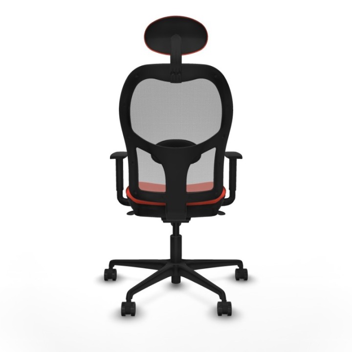 Jorquera sincro malla gris bali naranja oscuro brazos 1D base nailon cabecero fijo ruedas 65mm nailon