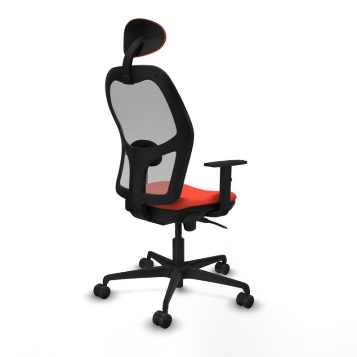 Jorquera sincro malla gris bali naranja oscuro brazos 1D base nailon cabecero fijo ruedas 65mm nailon