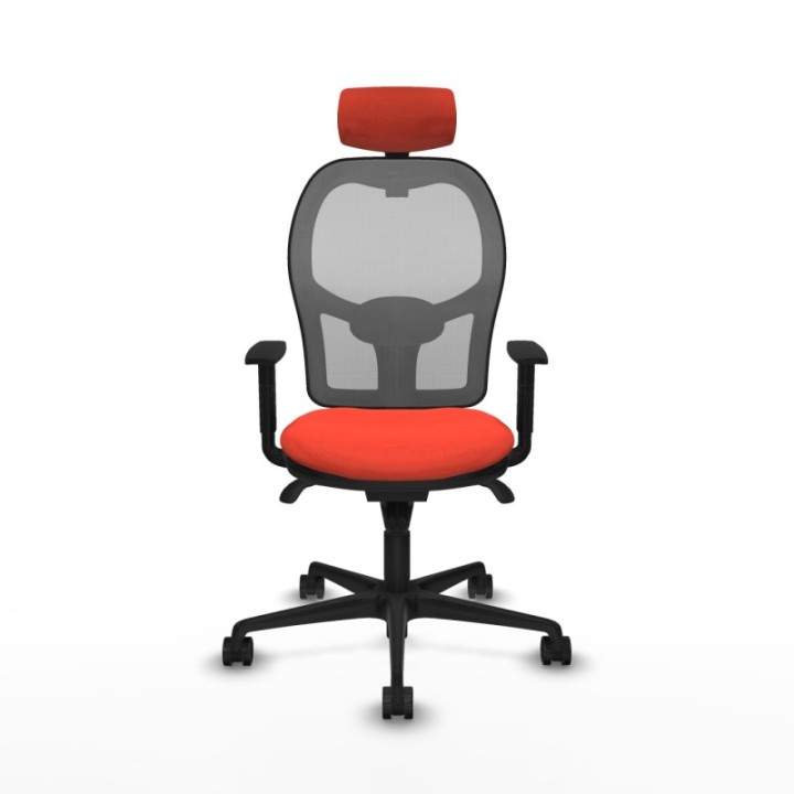 Jorquera sincro malla gris bali naranja oscuro brazos 1D base nailon cabecero 2D ruedas 65mm nailon