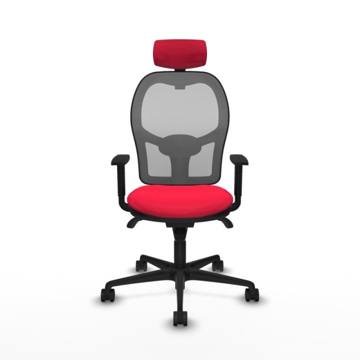 Jorquera sincro malla gris bali rojo brazos 1D base nailon cabecero 2D ruedas 65mm nailon