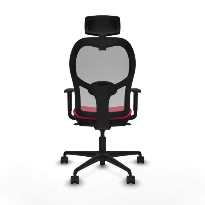 Jorquera sincro malla gris bali rojo brazos 1D base nailon cabecero 2D ruedas 65mm nailon