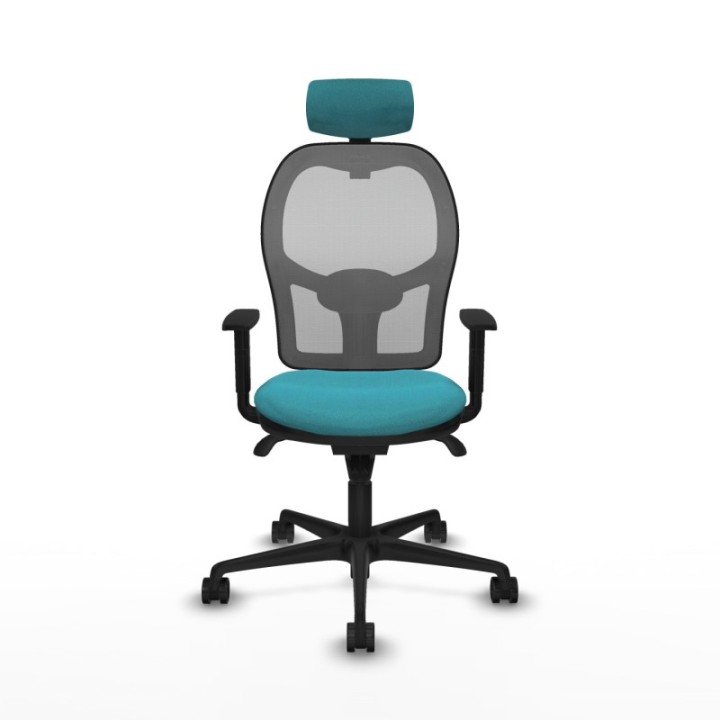 Jorquera sincro malla gris bali turquesa brazos 1D base nailon cabecero 2D ruedas 65mm nailon