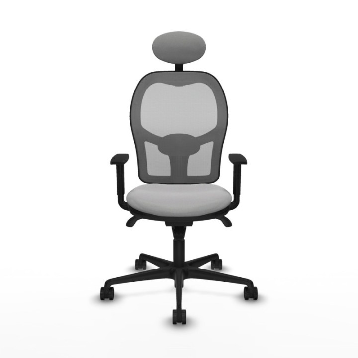 Jorquera sincro malla gris bali gris claro brazos 1D base nailon cabecero fijo ruedas 65mm nailon