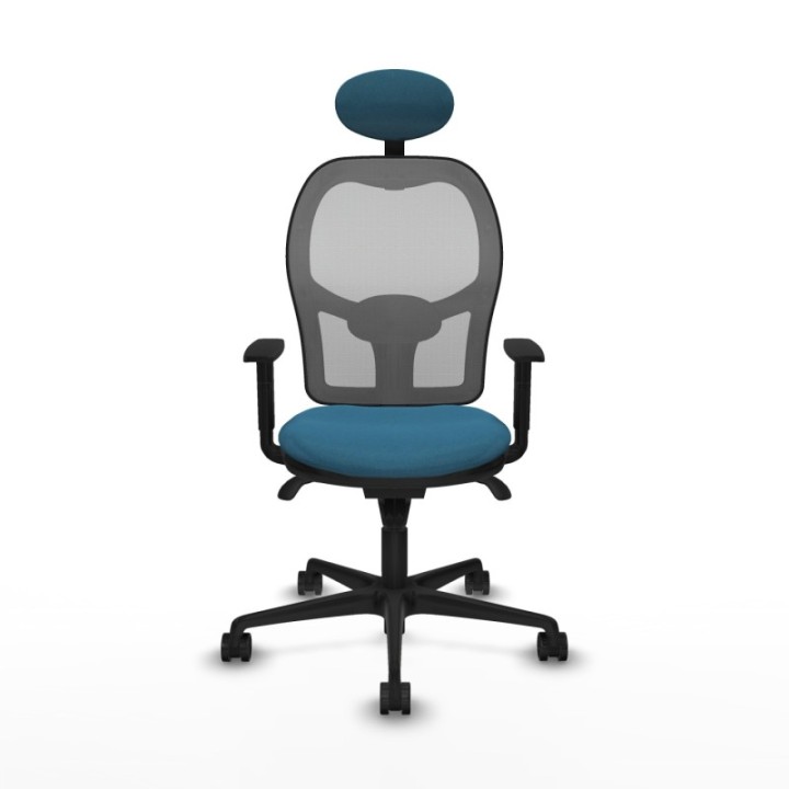 Jorquera sincro malla gris bali verde petroleo brazos 1D base nailon cabecero fijo ruedas 65mm nailon