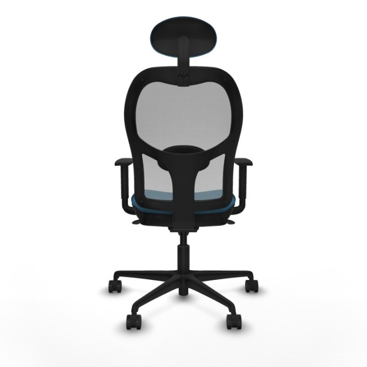 Jorquera sincro malla gris bali verde petroleo brazos 1D base nailon cabecero fijo ruedas 65mm nailon