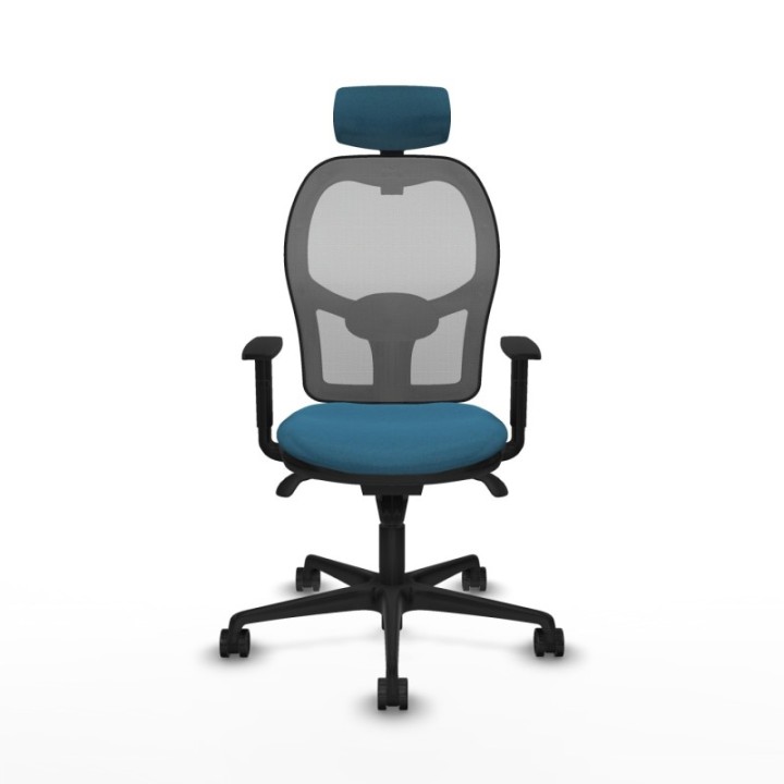 Jorquera sincro malla gris bali verde petroleo brazos 1D base nailon cabecero 2D ruedas 65mm nailon