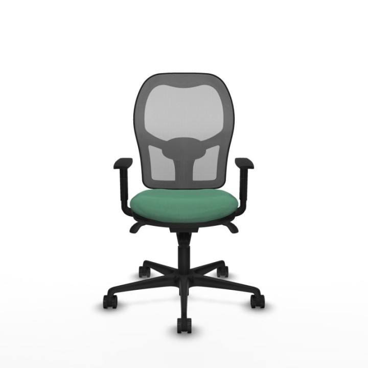 Jorquera sincro malla gris bali verde esmeralda brazos 1D base nailon  ruedas 65mm nailon