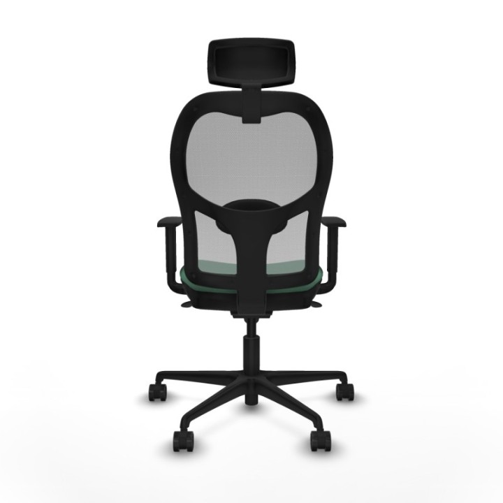 Jorquera sincro malla gris bali verde esmeralda brazos 1D base nailon cabecero 2D ruedas 65mm nailon