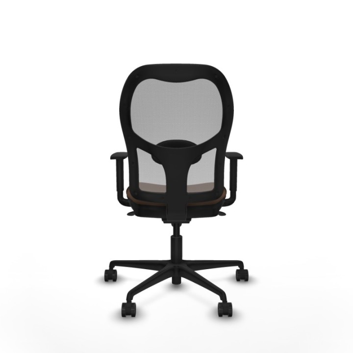 Jorquera sincro malla gris bali marrón oscuro brazos 1D base nailon  ruedas 65mm nailon