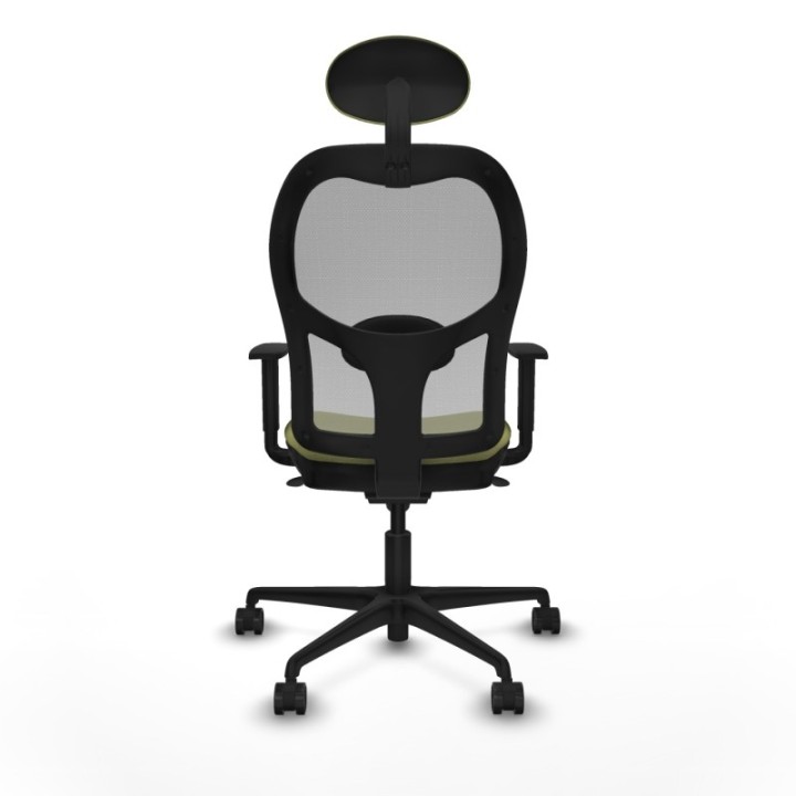 Jorquera sincro malla gris bali verde oliva brazos 1D base nailon cabecero fijo ruedas 65mm nailon