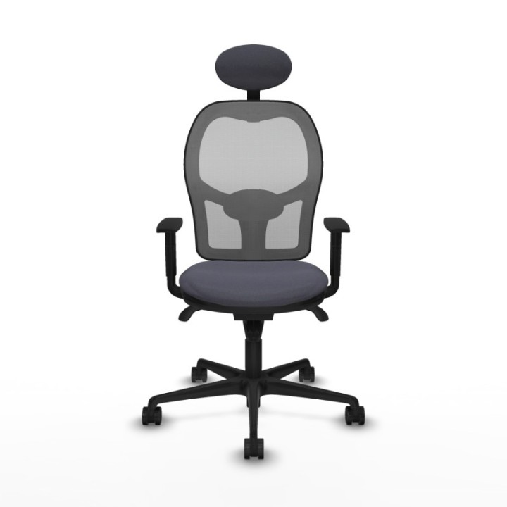 Jorquera sincro malla gris bali gris oscuro brazos 1D base nailon cabecero fijo ruedas 65mm nailon