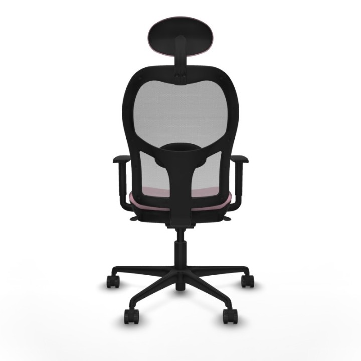 Jorquera sincro malla gris bali rosa brazos 1D base nailon cabecero fijo ruedas 65mm nailon