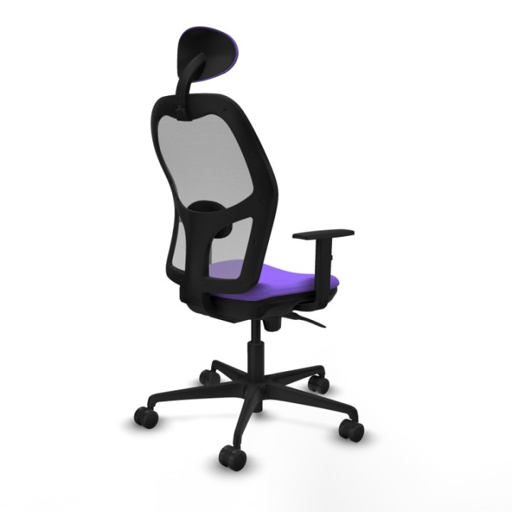 Jorquera sincro malla gris bali lila brazos 1D base nailon cabecero fijo ruedas 65mm nailon