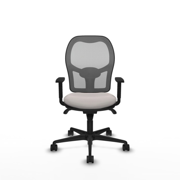 Jorquera sincro malla gris similpiel blanco brazos 1D base nailon  ruedas 65mm nailon