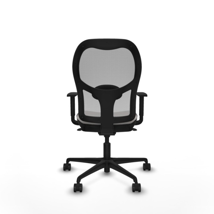 Jorquera sincro malla gris similpiel blanco brazos 1D base nailon  ruedas 65mm nailon