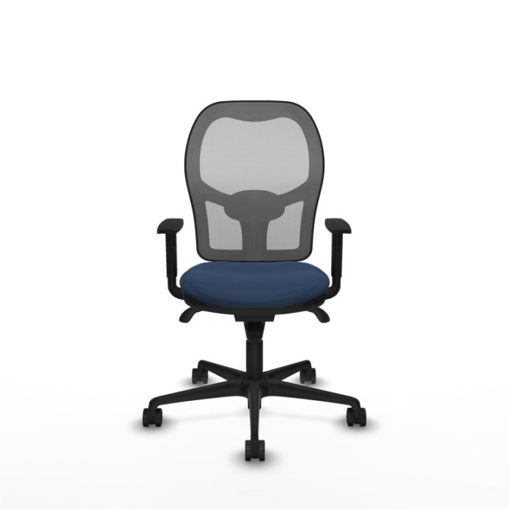 Jorquera sincro malla gris similpiel azul marino brazos 1D base nailon  ruedas 65mm nailon