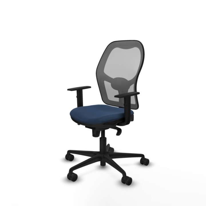 Jorquera sincro malla gris similpiel azul marino brazos 1D base nailon  ruedas 65mm nailon