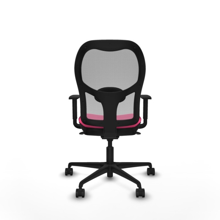 Jorquera sincro malla gris similpiel rosa brazos 1D base nailon  ruedas 65mm nailon