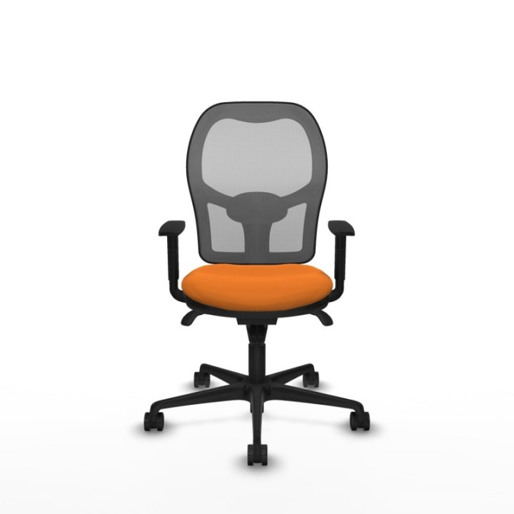 Jorquera sincro malla gris similpiel naranja brazos 1D base nailon  ruedas 65mm nailon