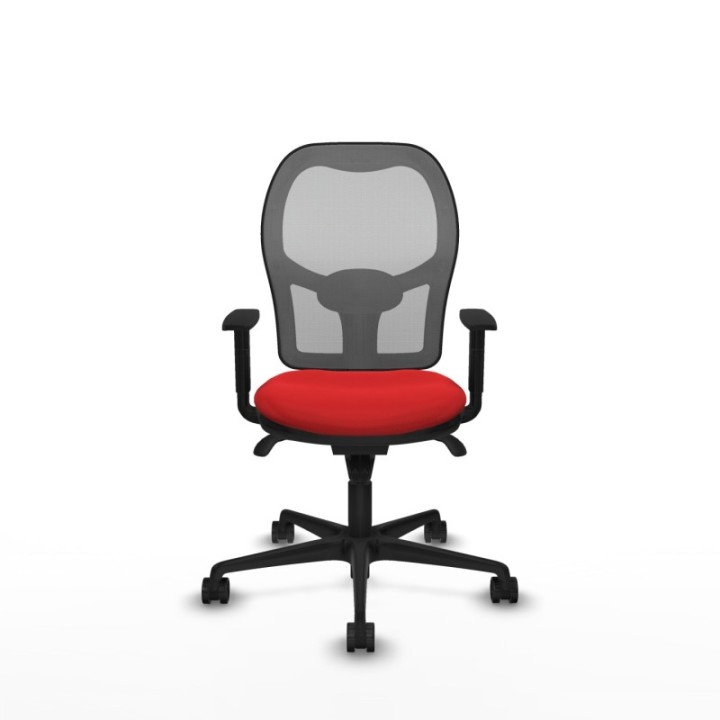 Jorquera sincro malla gris similpiel rojo brazos 1D base nailon  ruedas 65mm nailon