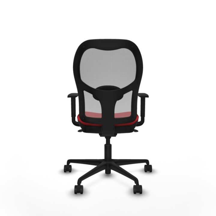 Jorquera sincro malla gris similpiel rojo brazos 1D base nailon  ruedas 65mm nailon