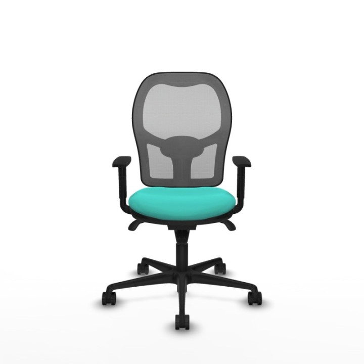 Jorquera sincro malla gris similpiel turquesa brazos 1D base nailon  ruedas 65mm nailon