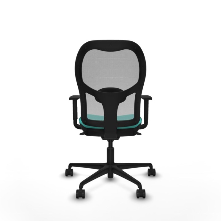 Jorquera sincro malla gris similpiel turquesa brazos 1D base nailon  ruedas 65mm nailon