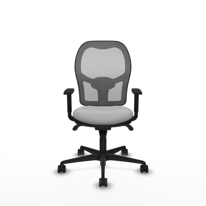 Jorquera sincro malla gris similpiel gris claro brazos 1D base nailon  ruedas 65mm nailon