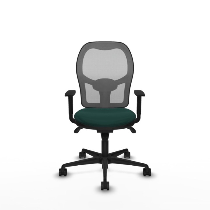 Jorquera sincro malla gris similpiel verde botella brazos 1D base nailon  ruedas 65mm nailon