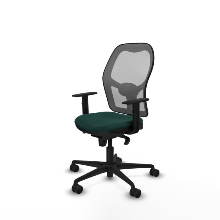 Jorquera sincro malla gris similpiel verde botella brazos 1D base nailon  ruedas 65mm nailon