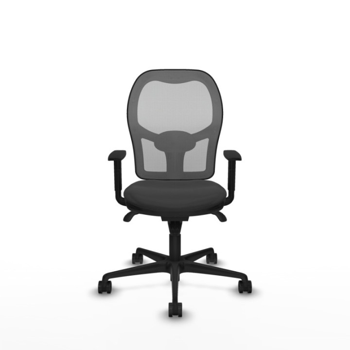 Jorquera sincro malla gris similpiel gris oscuro brazos 1D base nailon  ruedas 65mm nailon