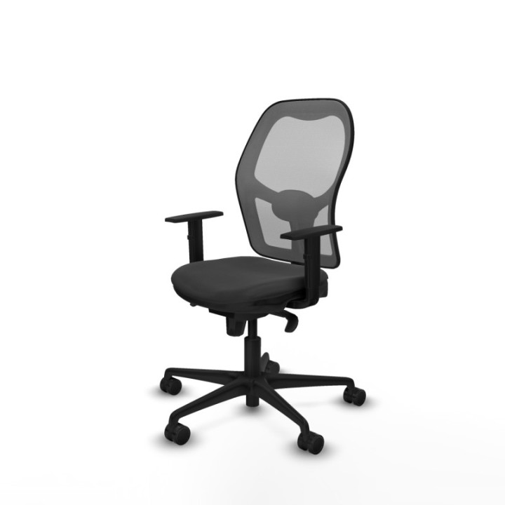 Jorquera sincro malla gris similpiel gris oscuro brazos 1D base nailon  ruedas 65mm nailon