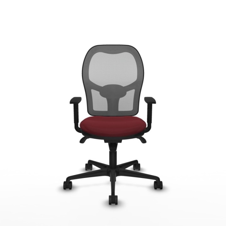 Jorquera sincro malla gris similpiel granate brazos 1D base nailon  ruedas 65mm nailon