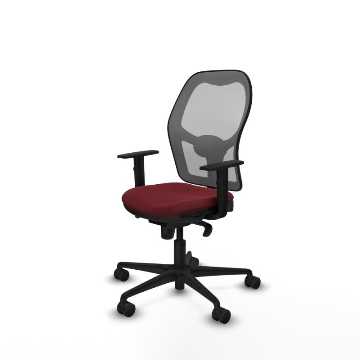 Jorquera sincro malla gris similpiel granate brazos 1D base nailon  ruedas 65mm nailon