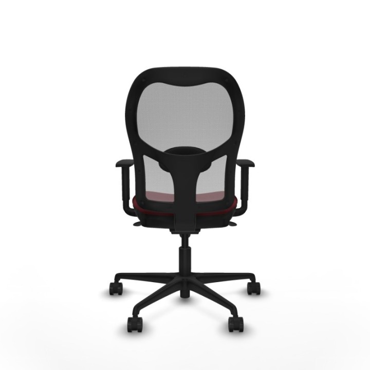 Jorquera sincro malla gris similpiel granate brazos 1D base nailon  ruedas 65mm nailon