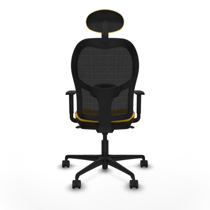 Jorquera sincro malla negra bali amarillo brazos 1D base nailon cabecero fijo ruedas 65mm nailon