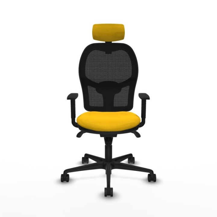 Jorquera sincro malla negra bali amarillo brazos 1D base nailon cabecero 2D ruedas 65mm nailon