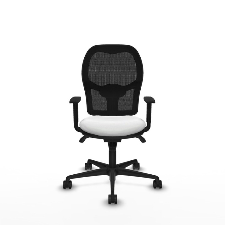 Jorquera sincro malla negra bali blanco brazos 1D base nailon  ruedas 65mm nailon