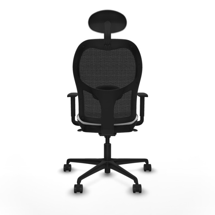 Jorquera sincro malla negra bali blanco brazos 1D base nailon cabecero fijo ruedas 65mm nailon